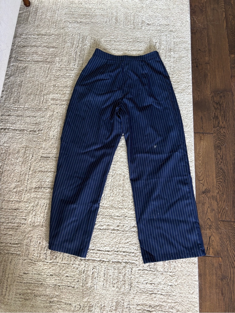 Commense Navy Pinstripe Wide-Leg Pants - Picture 2 of 2